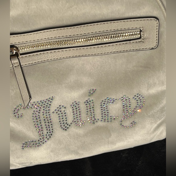 Juicy Couture velvet backpack. Ivory w/rhinestone logo. Ivory. NWT. Great gift. - Picture 5 of 16